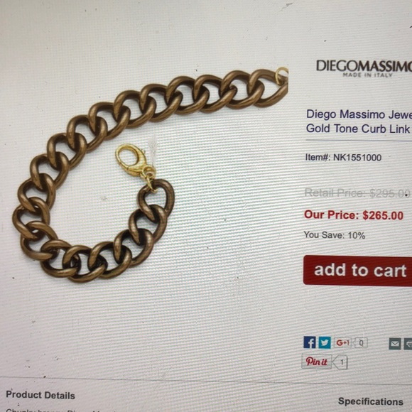 🌺 Diego Massimo Italy Bronze Toggle Necklace - Picture 7 of 8